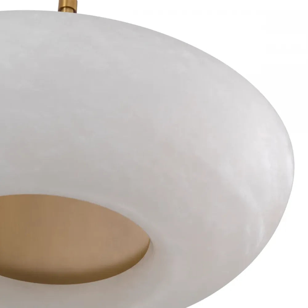 Pendul din Metal Alama si Alabastru Alb H15xD60cm Ariano Eichholtz