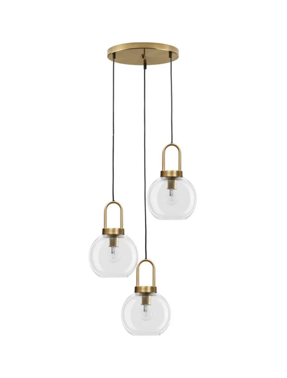 Candelabru structura din Metal Alama si abajur din Sticla Transparent H150xL30cm IP20 IRVINE