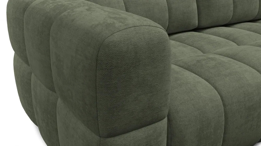 Coltar in forma de L tapitat cu material pet friendly Alias verde L291 x 219cm
