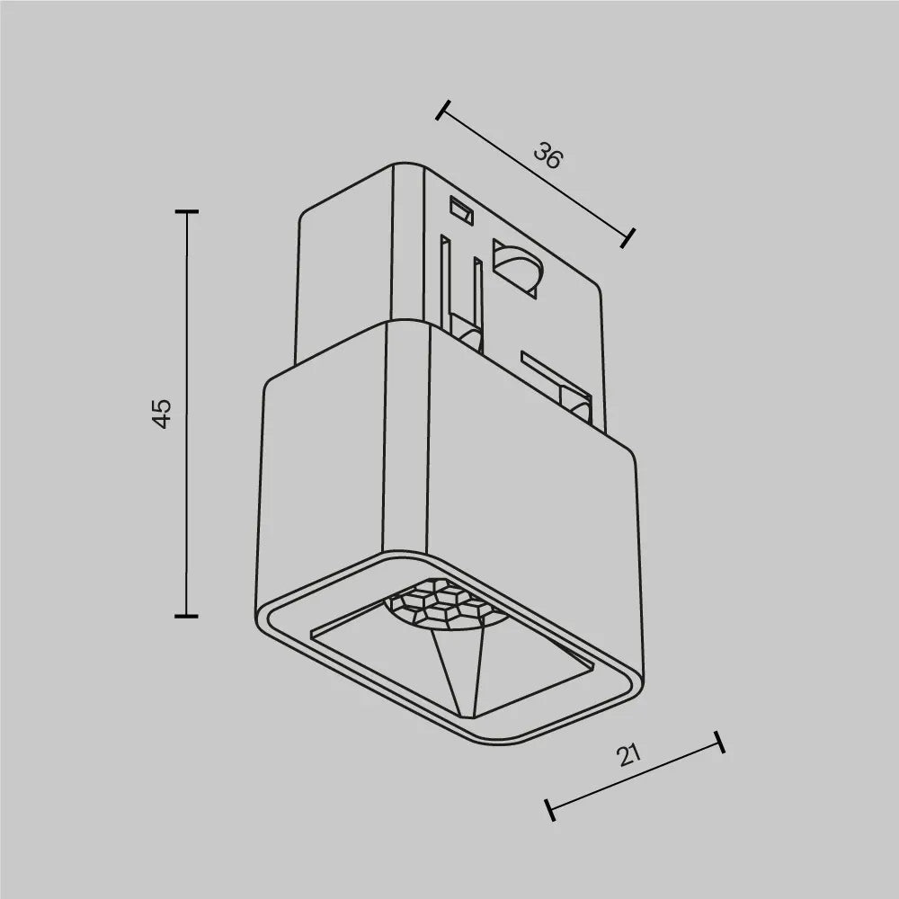 Spot pentru sina Exility din Aluminiu Negru H4.5xL3.6cm 2W 82lm 4000k Points S