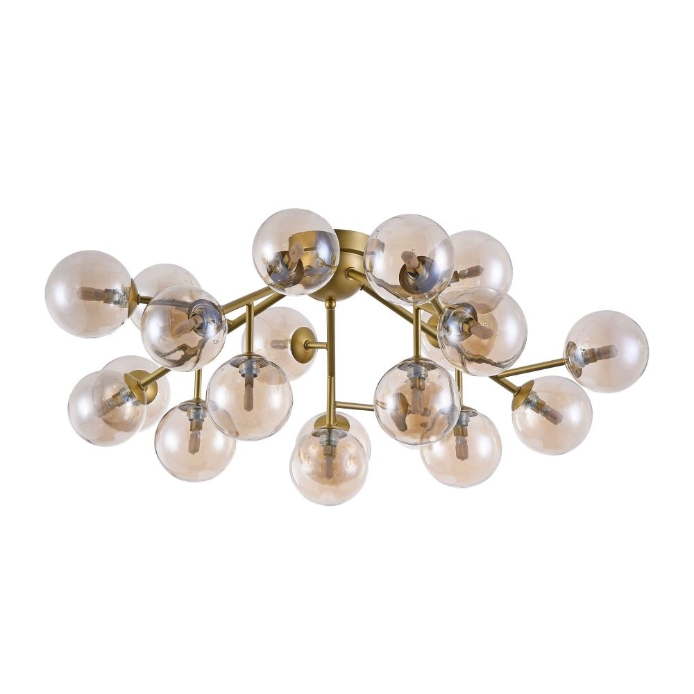 Candelabru Rotund din Metal si Sticla Auriu/Auriu Dallas D75xH25cm