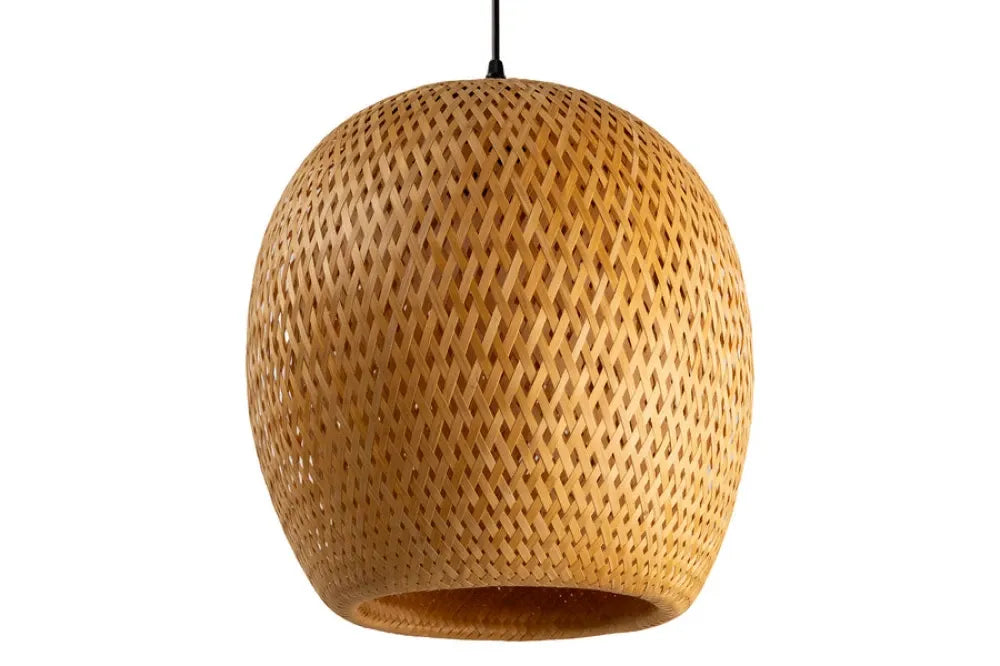 Pendul din Metal Argintiu/Negru si Bambus Maro D35xH157cm ORGANIC LIVING