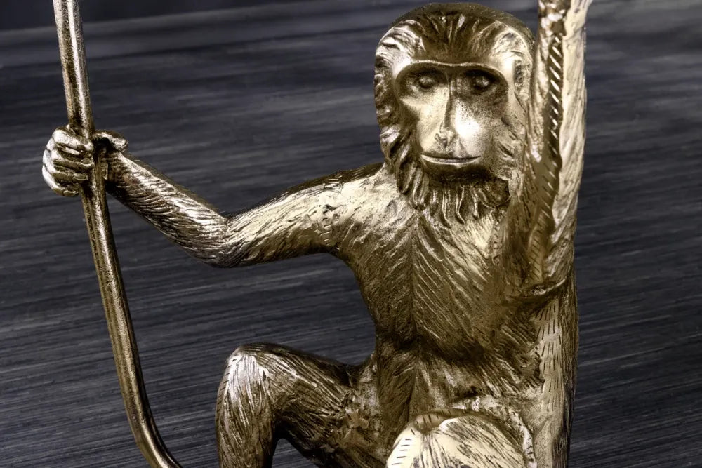 Masuta laterala din Metal Auriu L55xH55cm Wildlife monkey