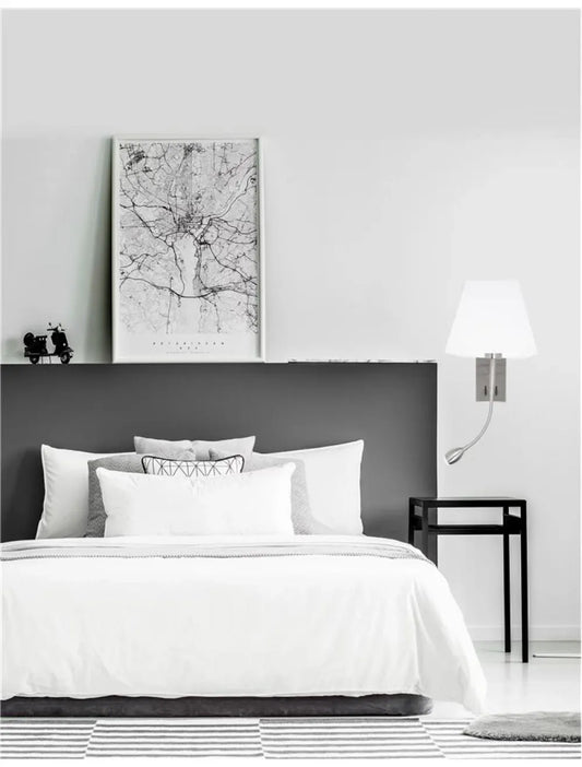 Aplica de perete structura din Aluminiu Argintiu si abajur din Textil Alb H40xL21cm IP20 3W 190lm 3000k VALENCIA