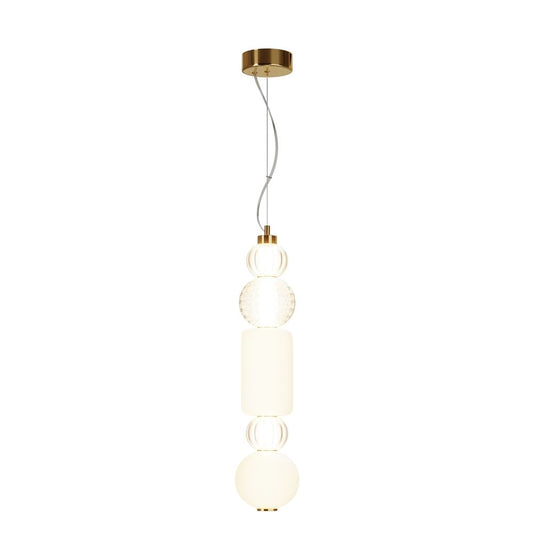 Pendul din Metal si Sticla Auriu/Transparent D15xH220cm Collar
