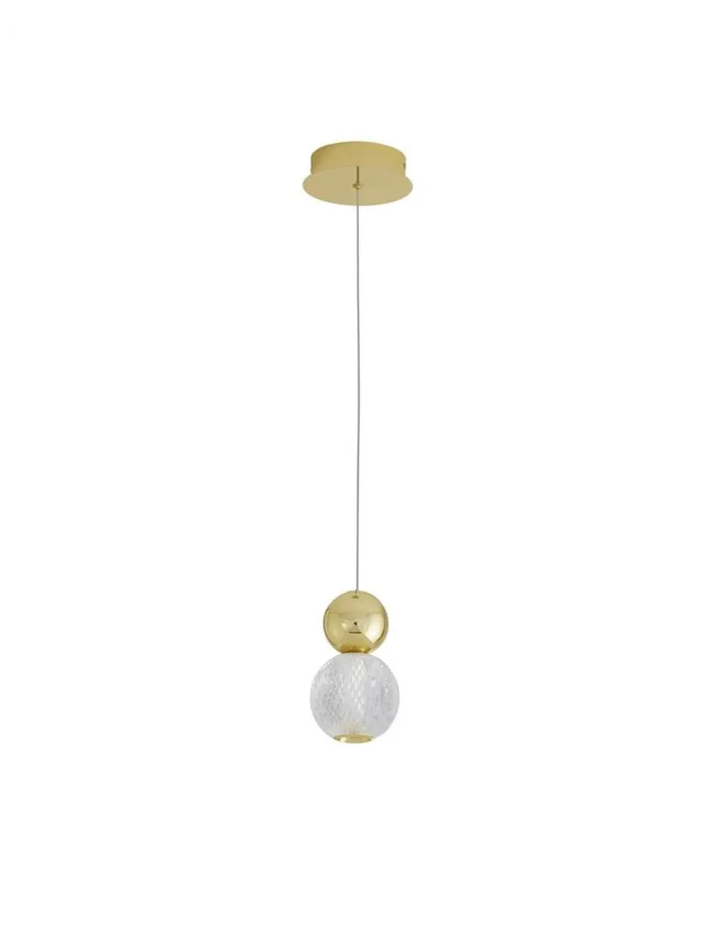 Pendul structura din Aluminiu Auriu si abajur din Acrilic Transparent H120xL11cm IP20 7W 344lm 3200k BRILLE