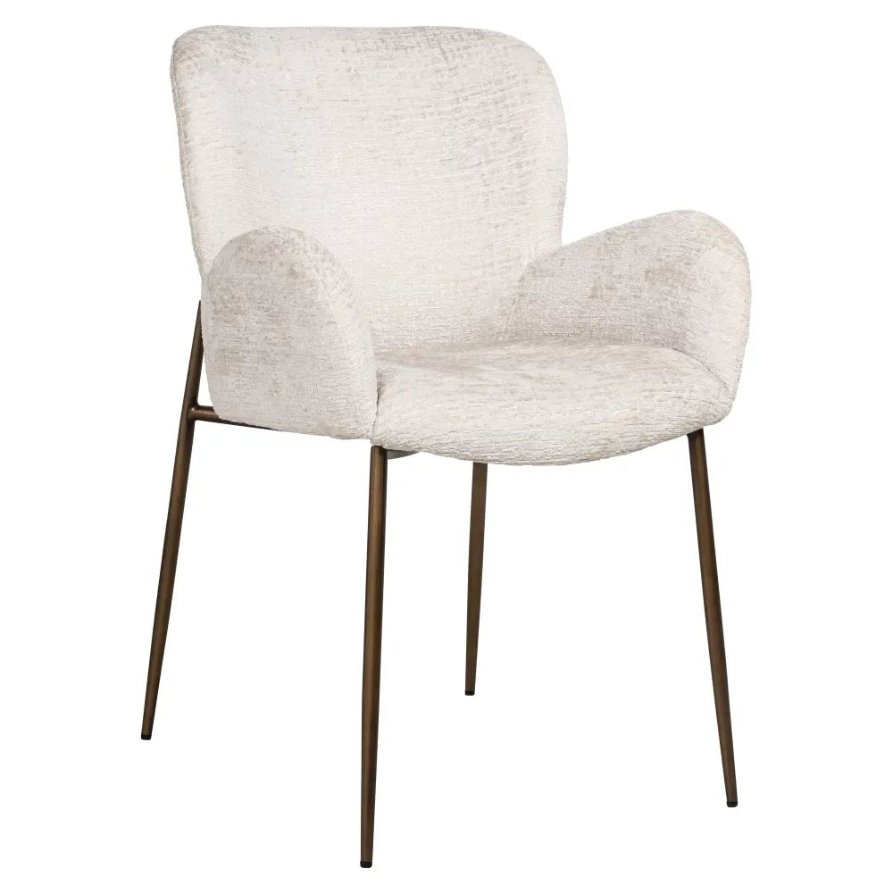 Scaun tapitat cu Stofa fusion Crem cu picioare din Metal Auriu H85xL57xA63cm Amber Richmond Interiors