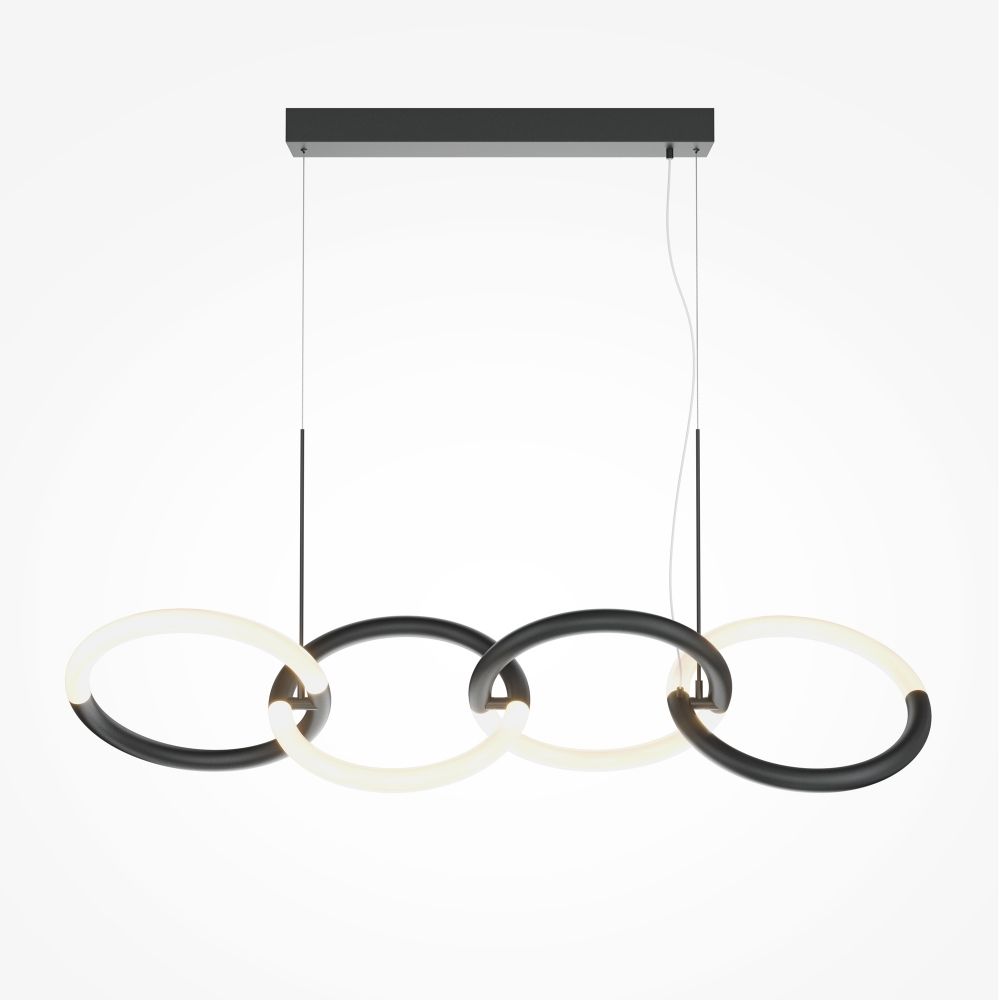 Lustra Dreptunghiulara din Metal Negru 40W 2600lm 3000k L100xH120cm Node