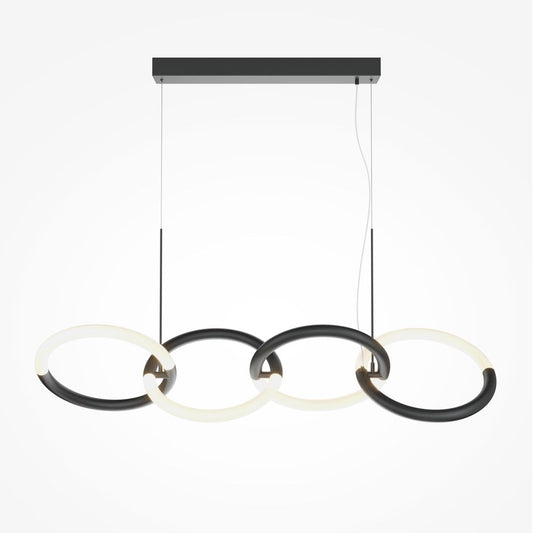 Lustra Dreptunghiulara din Metal Negru 40W 2600lm 3000k L100xH120cm Node