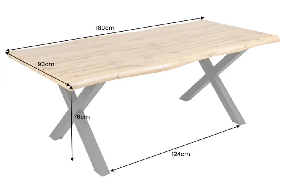 Masa din Derivat din lemn Maro si Metal Negru L180xH76cm Wild
