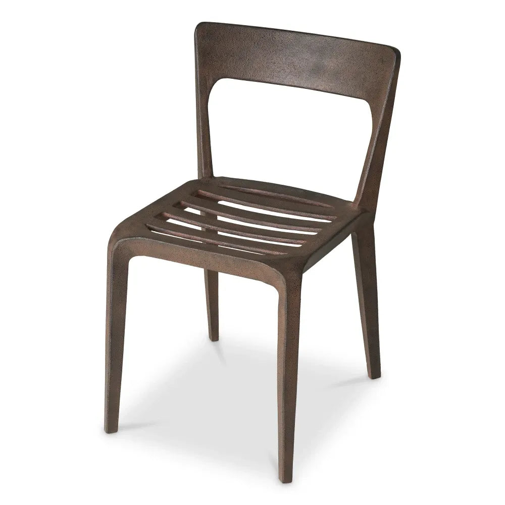Scaun din Aluminiu Aspect oxidat L48xA56.5xH78cm Quentin Eichholtz