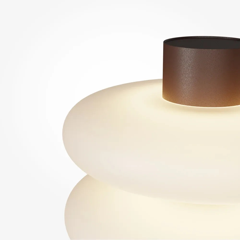 Lampa de podea din Metal Maro si Sticla Bej H55xD22cm Nuvem