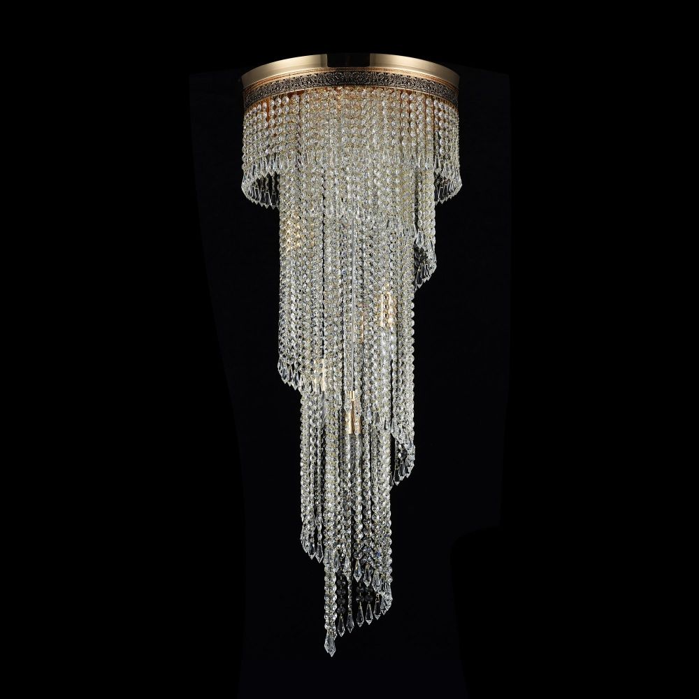 Lustra rotunda din Cristal Transparent cu 12 becuri D42xH100cm Cascade