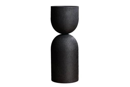 Ghiveci decorativ din Metal Negru H69xL26cm Sandglass Xl