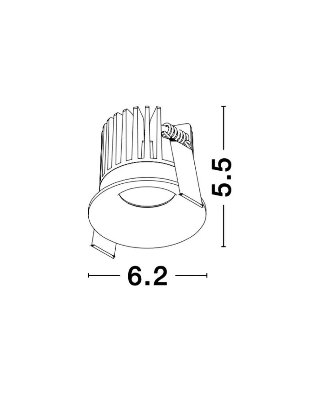 Spot incastrat din Aluminiu Negru H5.5xL6.2cm IP42 9W 530lm 3000k PETIT