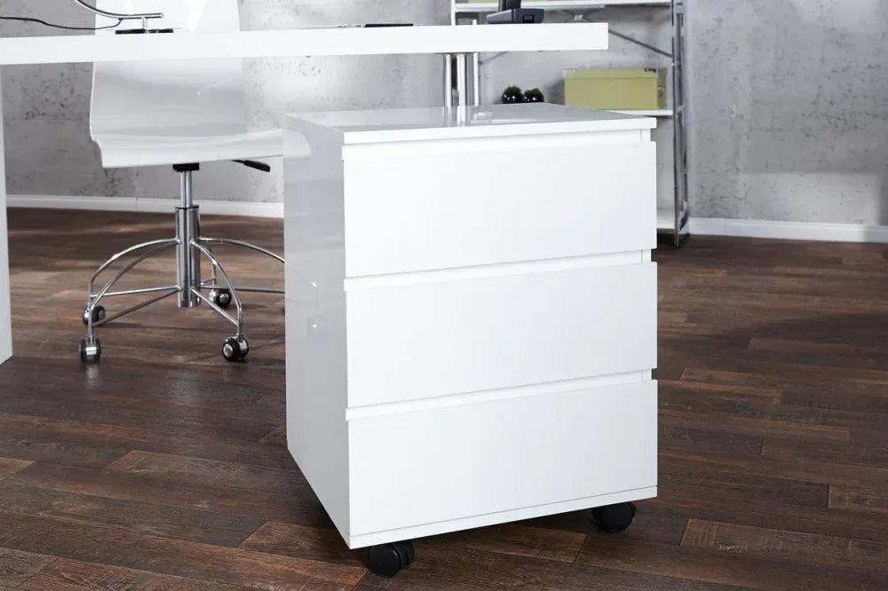 Dulapior pentru birou din MDF Alb cu roti Big deal L45xH63cm