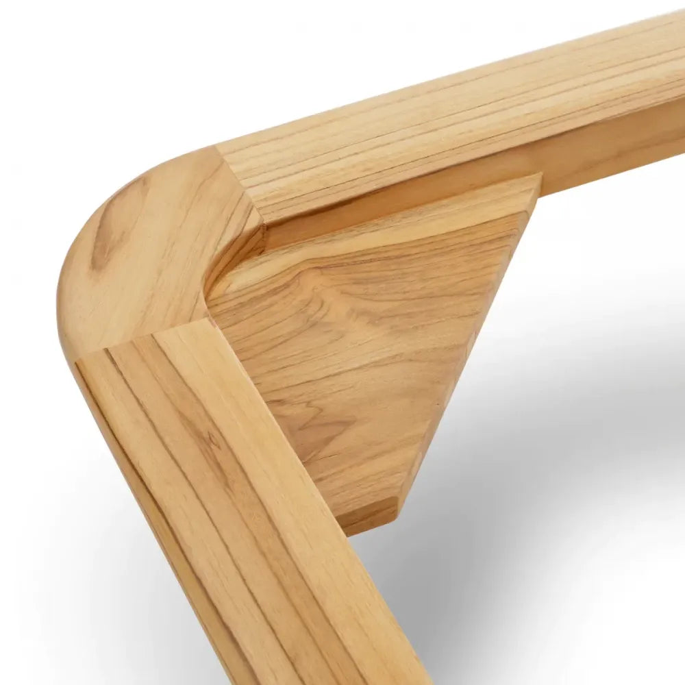 Sezlong dublu exterior din Lemn de tec Maro si Stofa Bej H96xL210cm Weston Eichholtz