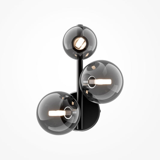 Aplica de perete Metal si Sticla Negru/Gri L20xH25cm Dallas