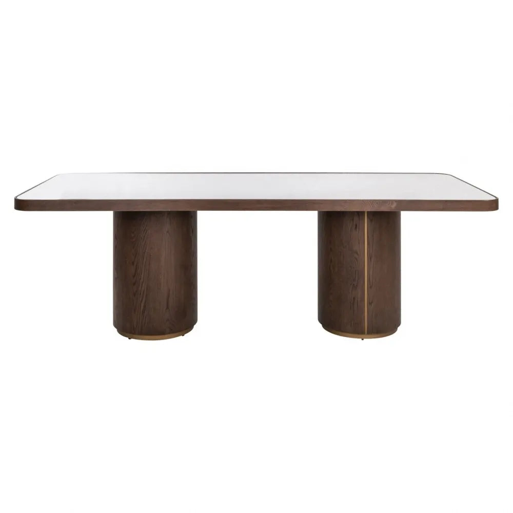 Masa din Metal/Lemn Auriu/Maro si Lemn/In/Sticla Maro/Bej L235xH76cm Willox Richmond interiors