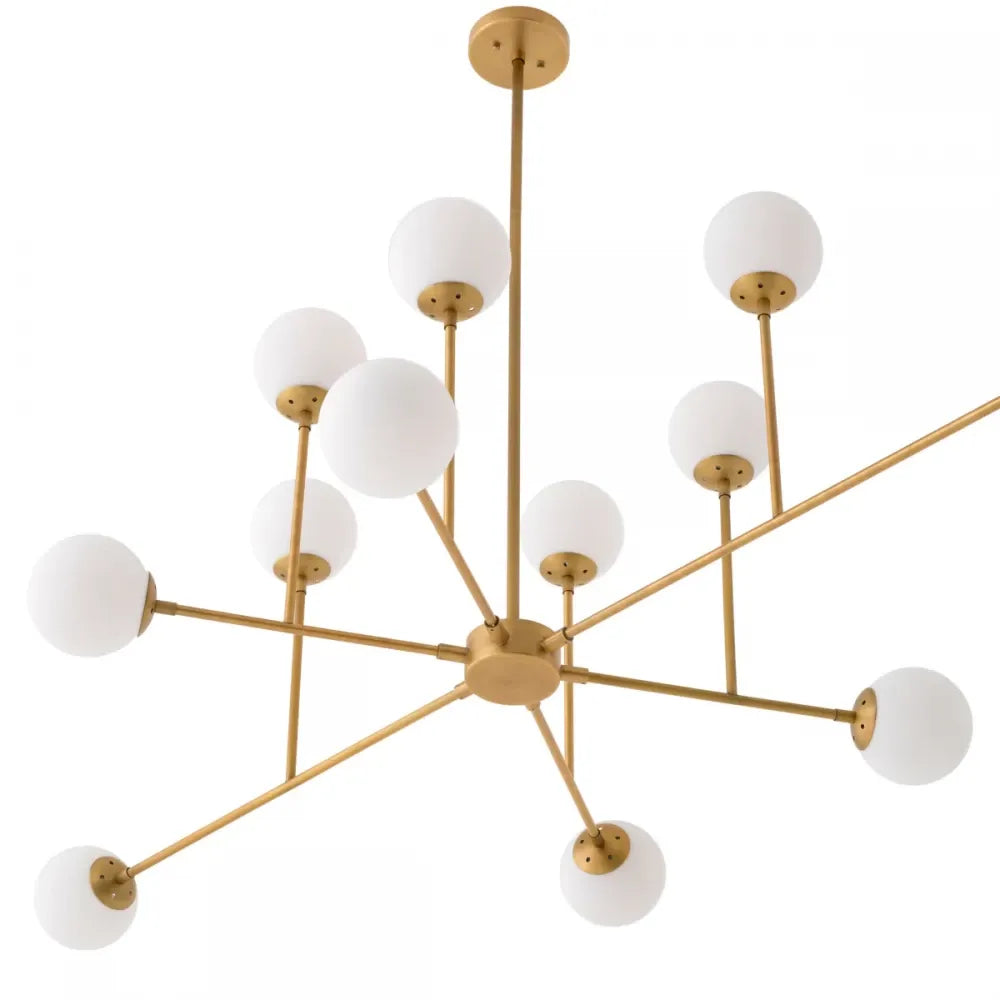 Candelabru din Metal Alama si Sticla Alb H50xL187cm Aram Eichholtz