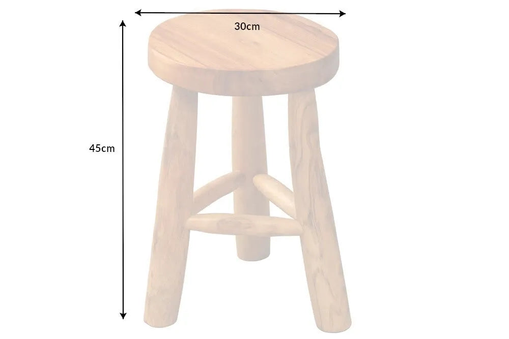 Taburet din Lemn de tec Maro H45xL30cm Bali