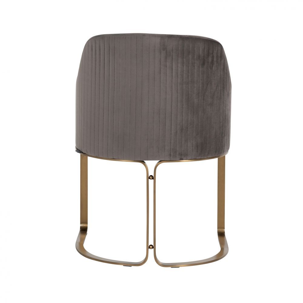 Scaun cu brate din Catifea si Metal Gri/Auriu H81xL60xA60cm Richmond Interiors Hadley Richmond Interiors