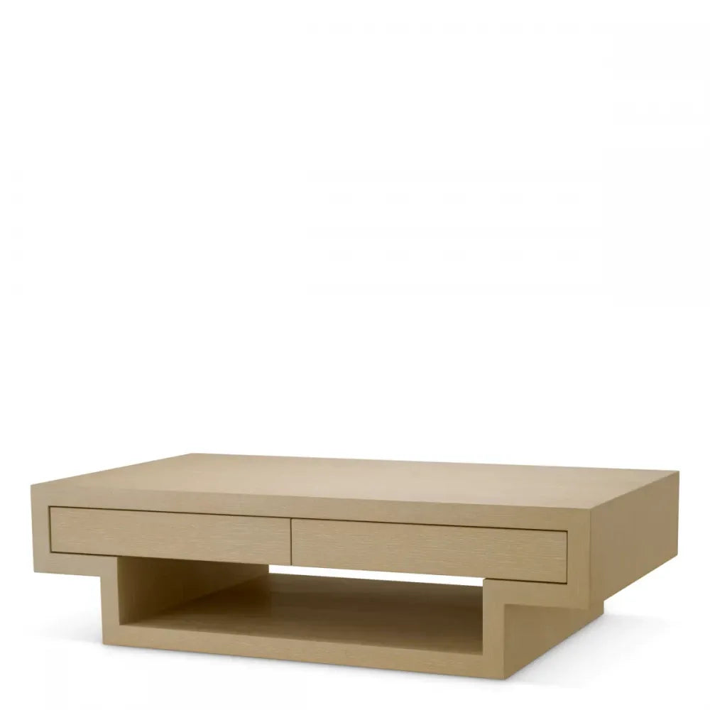 Masuta de cafea Dreptunghiulara din Furnir de stejar Bej L140xl80cm Rialto Eichholtz