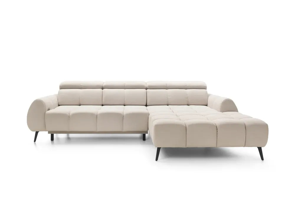 Coltar extensibil electric tapitat cu Catifea Bej Piano