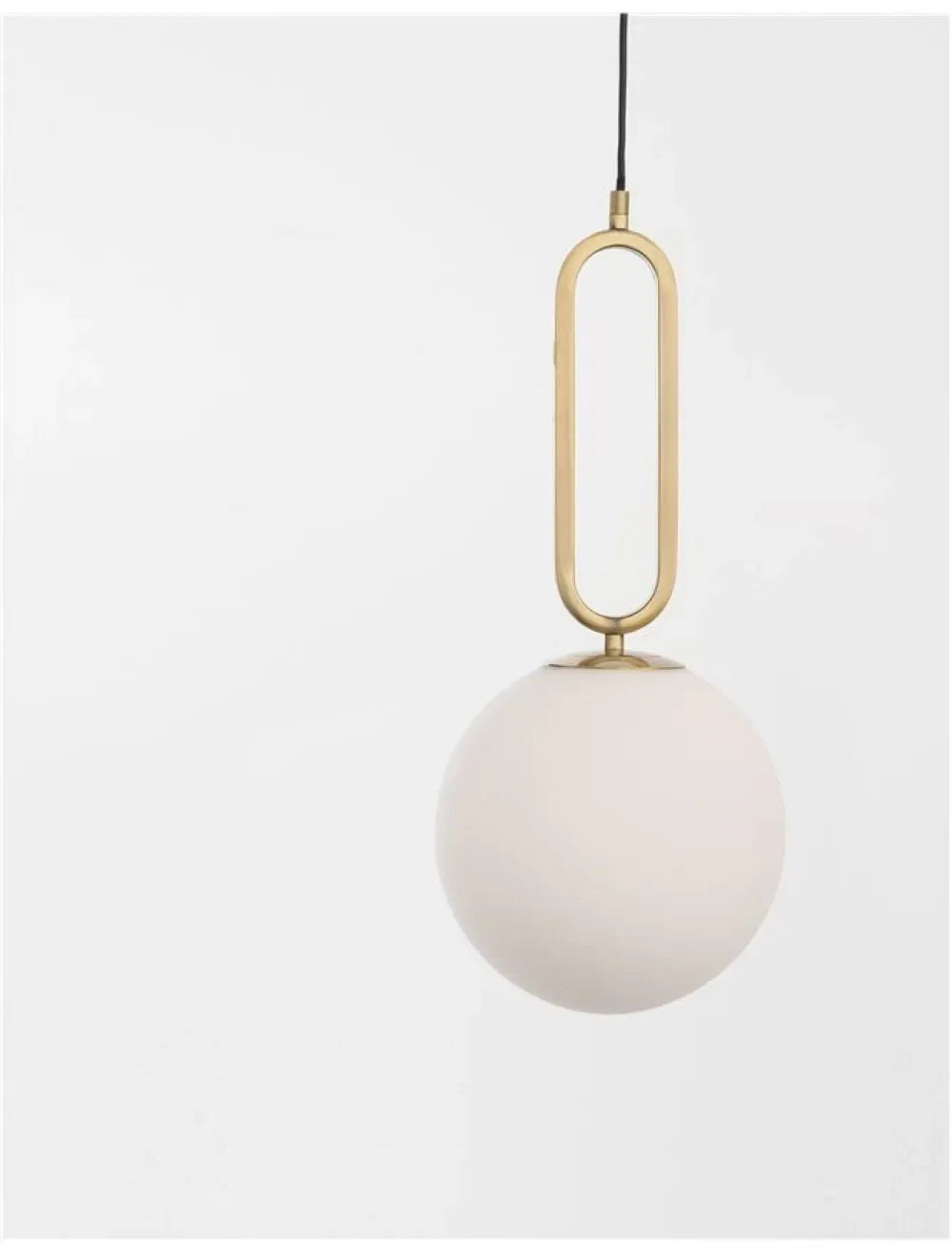 Pendul structura din Metal Alama si abajur din Sticla Alb H120xL25cm IP20 GRUS