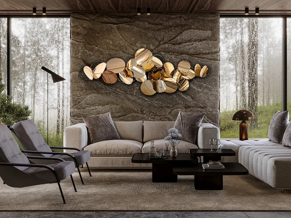 Decoratiune de perete din Otel inoxidabil Rosegold L182xH65cm Serenity