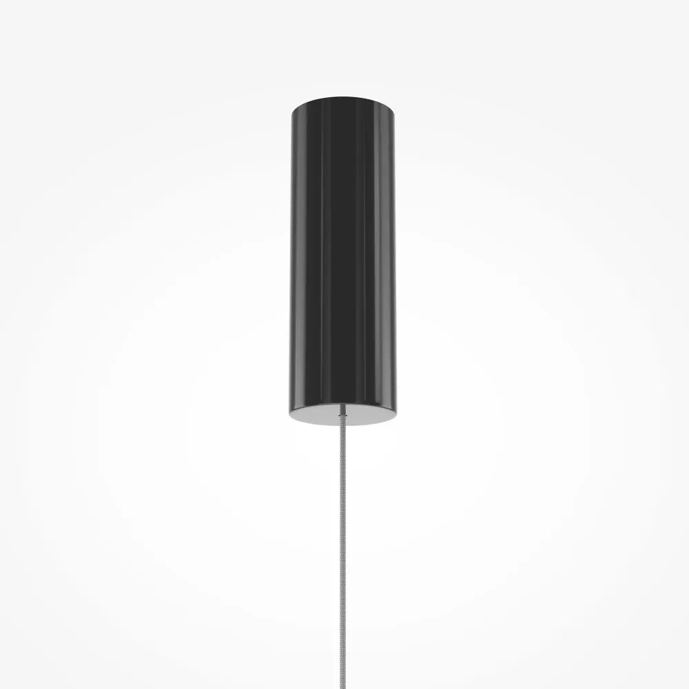 Pendul din Metal Negru si Sticla Fumuriu H359.5xD12cm Double Moon
