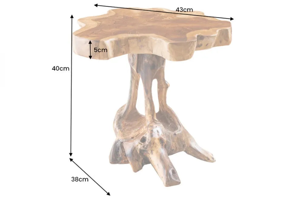 Masuta laterala din Lemn de tec Maro L43xH40cm Root