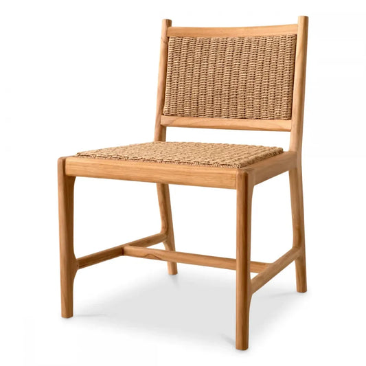 Scaun de exterior din Lemn de tec Maro si Polietilena Maro H84xL56.5xA57cm Pivetti Eichholtz