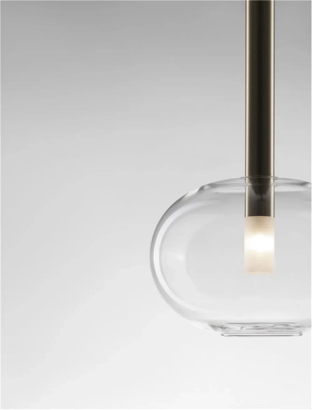 Pendul structura din Metal Negru/Auriu si abajur din Sticla Transparent H191xL24cm IP20 AMELIA