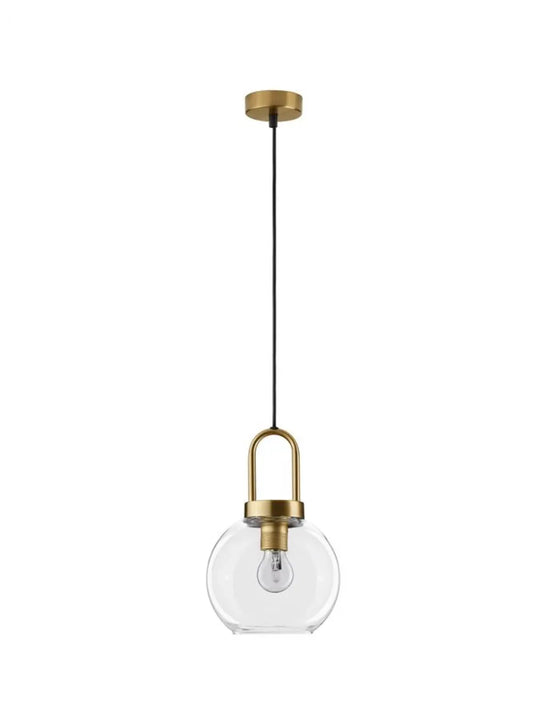 Pendul structura din Metal Alama si abajur din Sticla Transparent H230xL20cm IP20 IRVINE