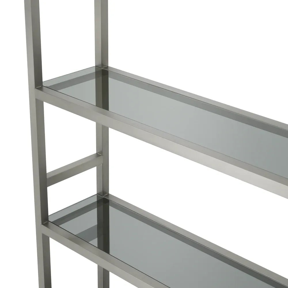 Etajera din Sticla Fumuriu si Metal Argintiu L35xH240.5cm Corrado I Eichholtz