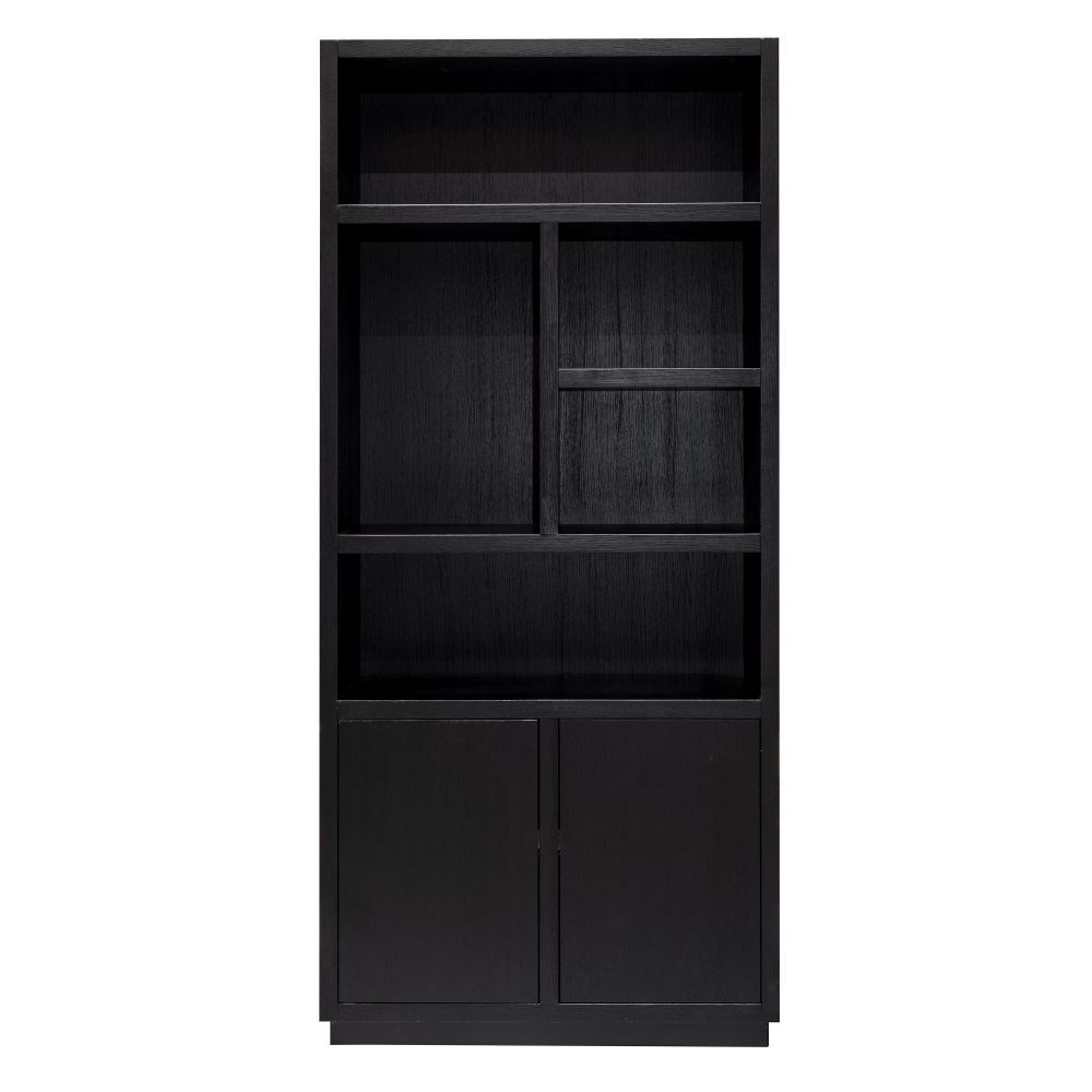 Biblioteca din Lemn masiv de stejar Negru Oakura L100xH220cm Richmond Interiors