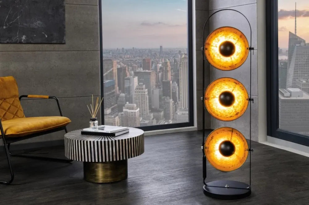 Lampa de podea din Metal Negru/Auriu H130xL37cm Studio