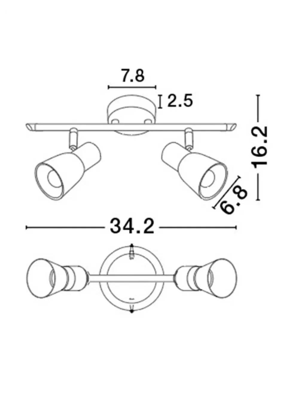 Plafoniera cu spoturi structura din Metal Argintiu si abajur din Sticla Alb H16.2xL34.2cm IP20 PUBLICO