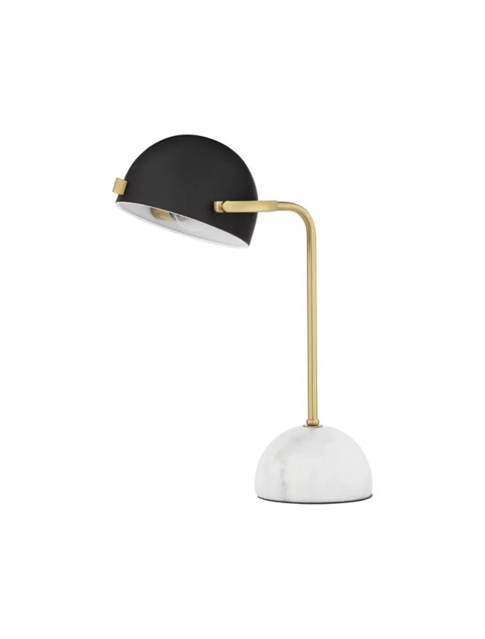 Veioza structura din Marmura Alb si abajur din Metal Negru/Auriu H55xL15cm IP20 BISHOP