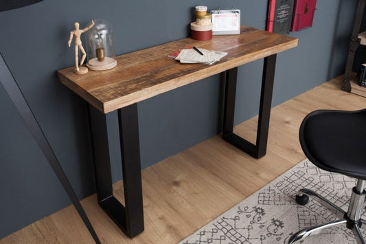 Consola din Lemn masiv de mango si Metal Maro/Negru Iron Craft L115xH77cm