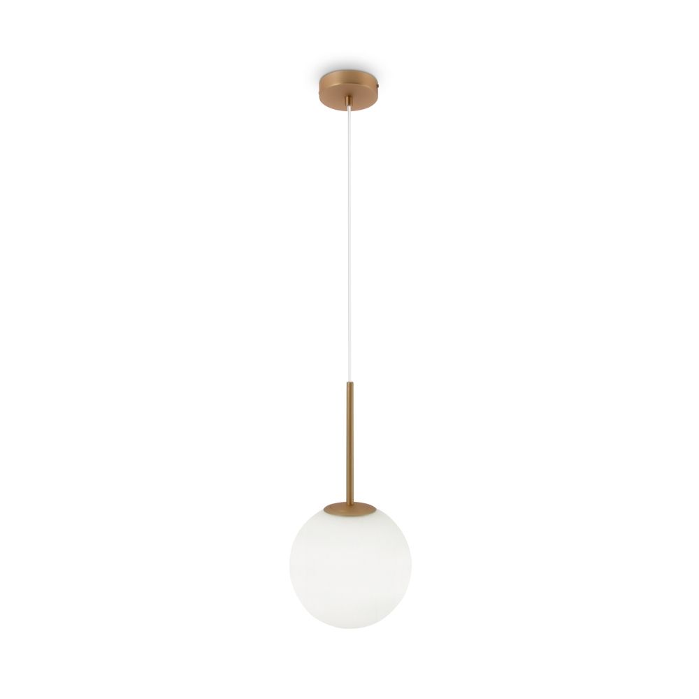 Pendul din Metal si Sticla Auriu/Alb D20xH180cm Basic form