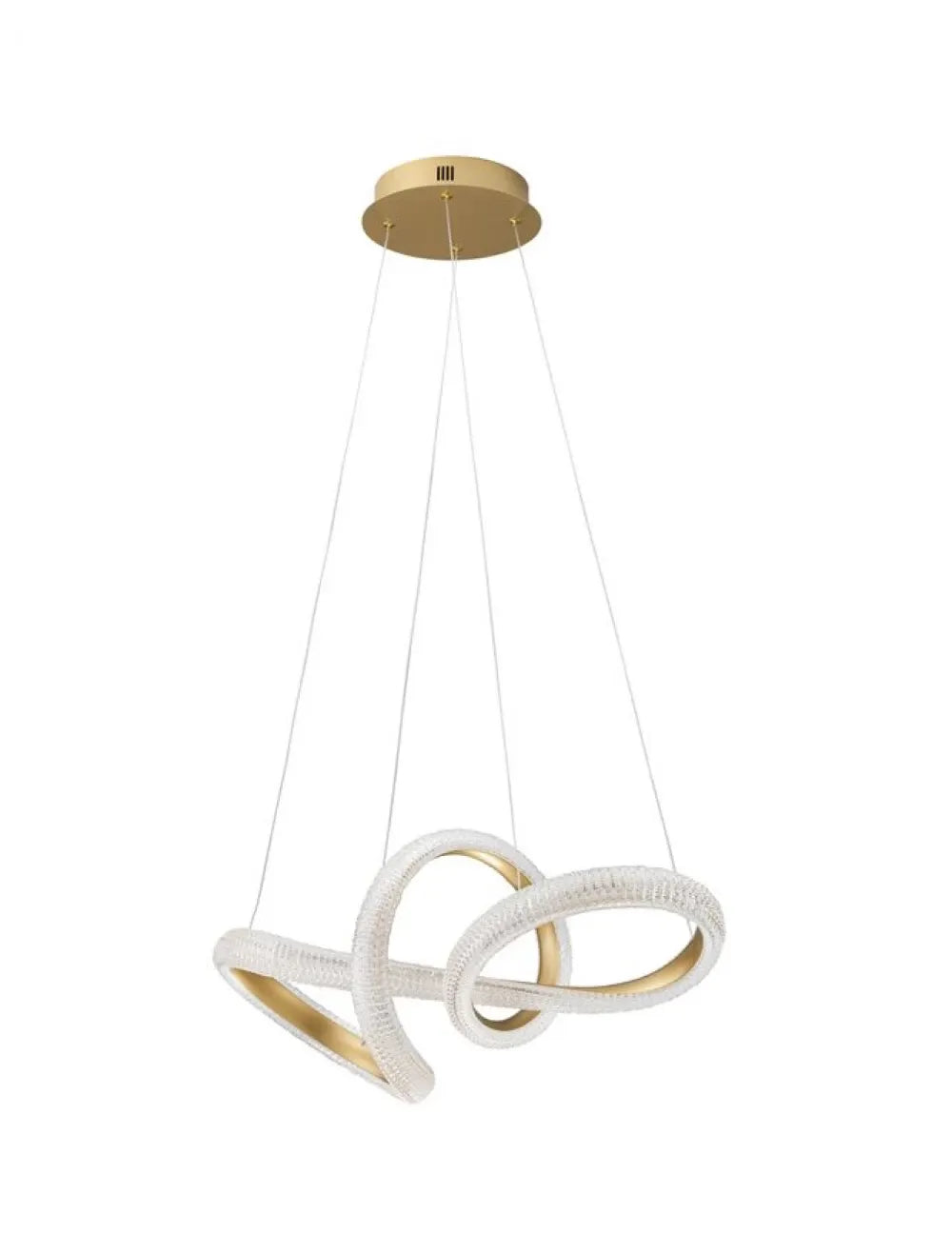 Lustra structura din Aluminiu Auriu si abajur din Acrilic Transparent H120xL75.5cm IP20 42W 3400lm 3000k MEDORA