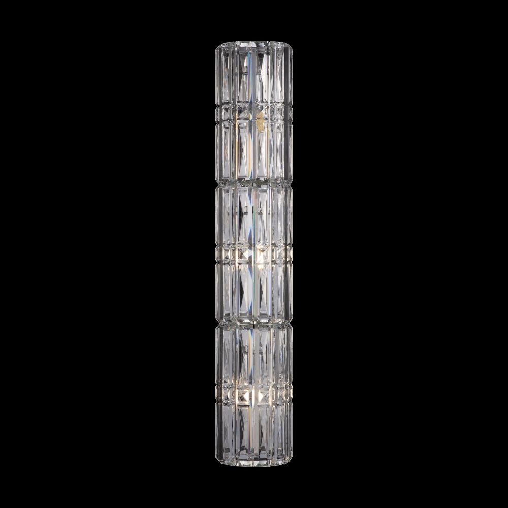 Aplica de perete Metal si Sticla Argintiu/Transparent H75cm Facet