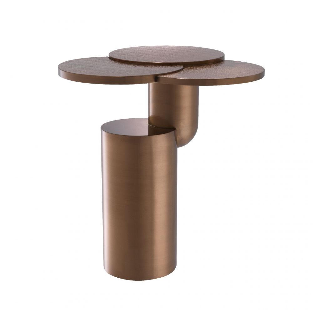 Masuta de colt rotunda din Metal Cupru D57xH61.5cm Armstrong