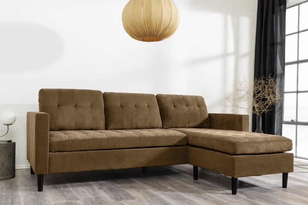 Coltar 3 locuri reversibil tapitat cu Catifea raiata Maro L220cm Stockholm
