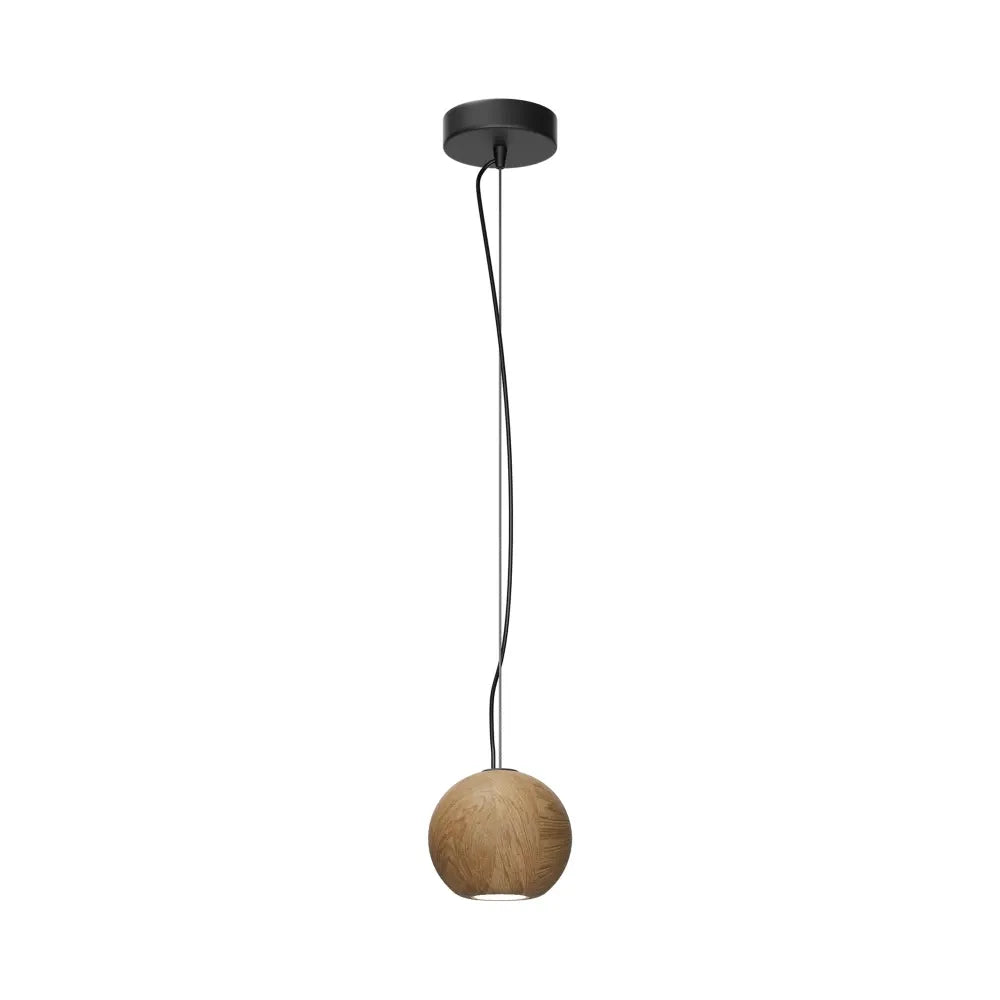 Pendul din Metal Negru si Lemn Bej H313.6xD12cm Basic Texture