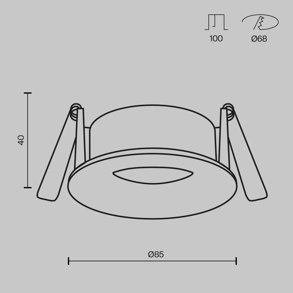 Spot incastrat din Aluminiu Auriu mat H4xD8.5cm 10W Slim