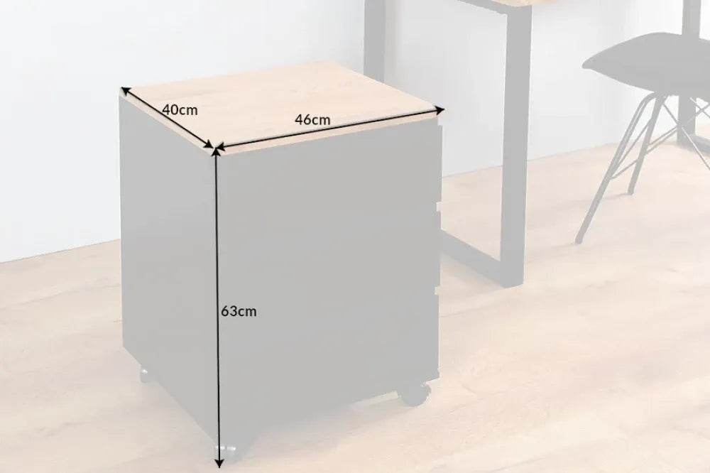 Dulapior pentru birou din MDF Maro/Negru cu roti Big deal L46xH63cm