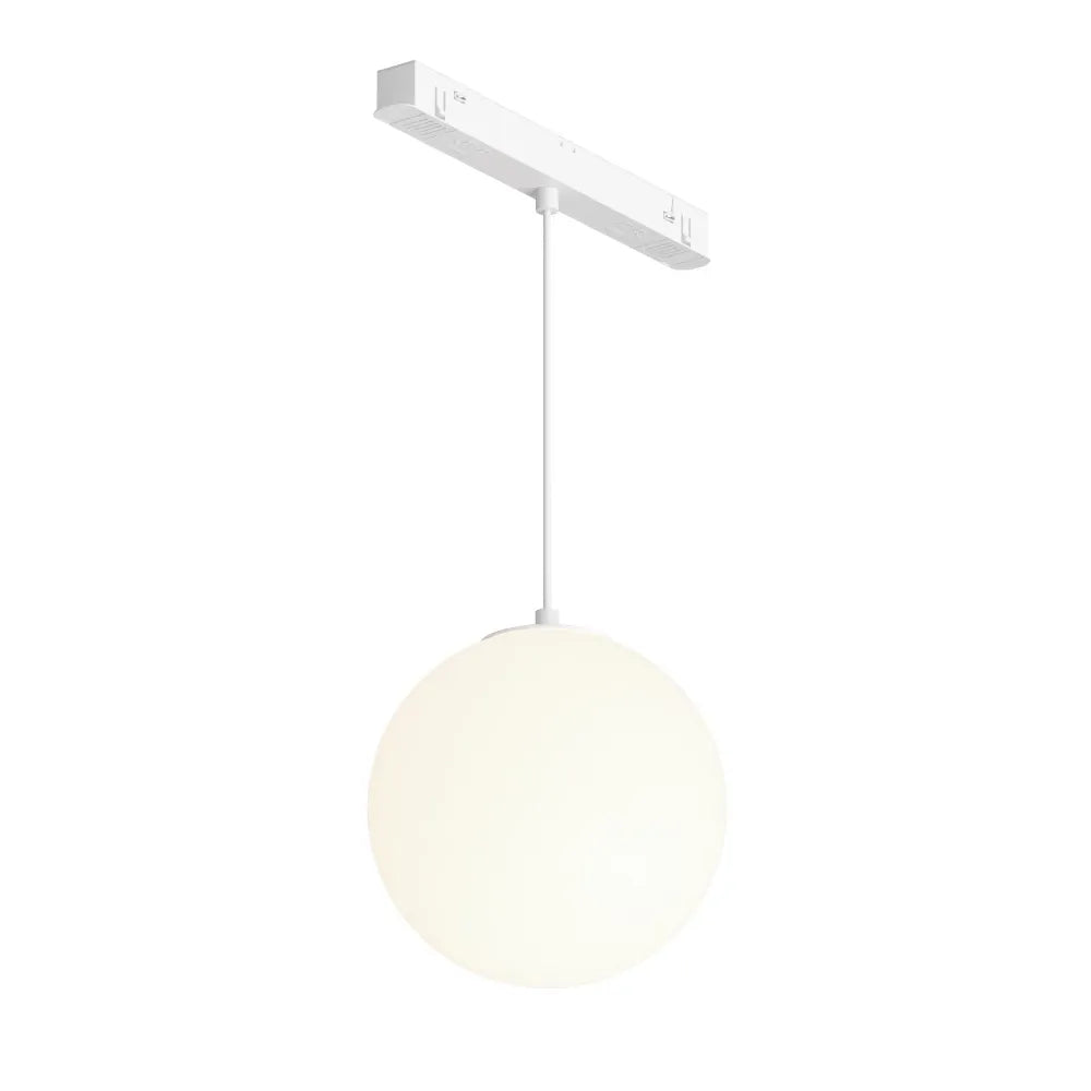 Pendul pentru sina Exility din Metal Alb si Sticla Alb H113xD13cm 5W 330lm 4000k Luna